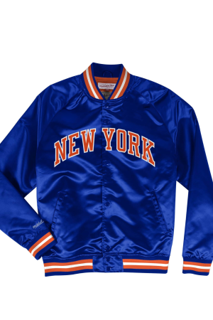 90’s New York Knicks Bomber Blue Satin Jacket