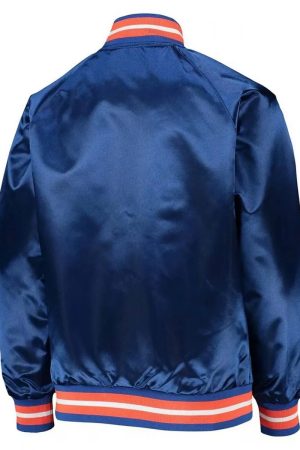 Hardwood Classics NY Knicks Blue Satin Jacket