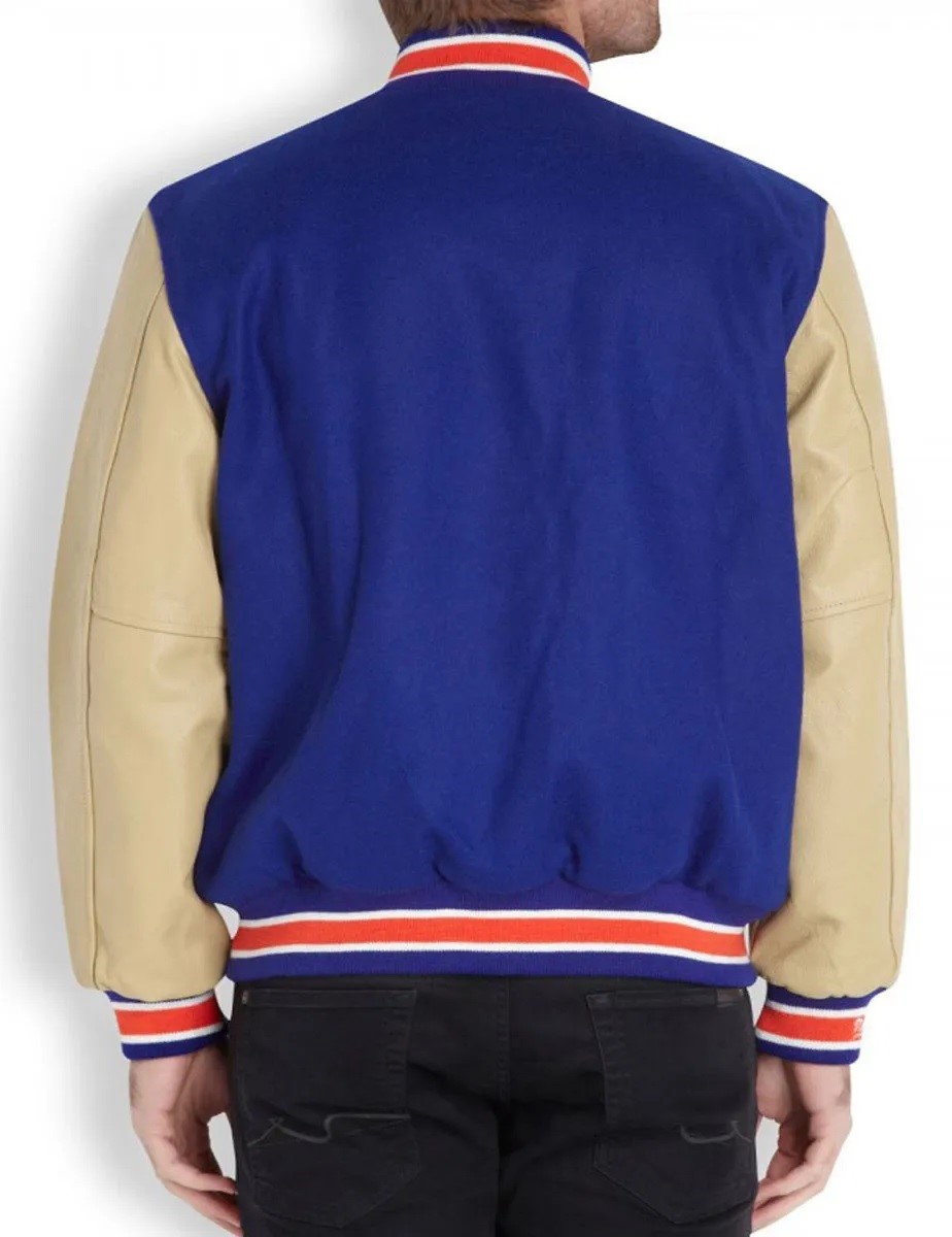 Men’s New York Knicks Blue Letterman Jacket 4 Men’s New York Knicks Blue Letterman Jacket