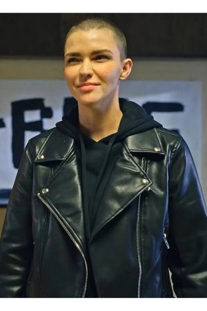 1UP Ruby Rose Biker Leather Jacket