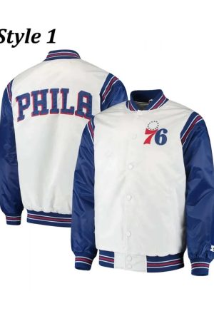 Renegade Philadelphia 76ers Full-Snap Satin Jacket