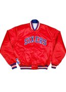 76ers Philadelphia Sixers Vintage Red Jacket