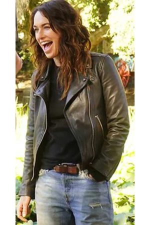 9 Bullets Lena Headey Black Biker Leather Jacket