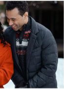 A Christmas Dance Reunion Corbin Bleu Black Puffer Jacket