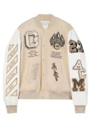 Ac Milan Off White Varsity Jacket