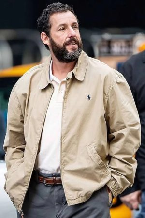 Adam Sandler Hustle Beige Cotton Jacket