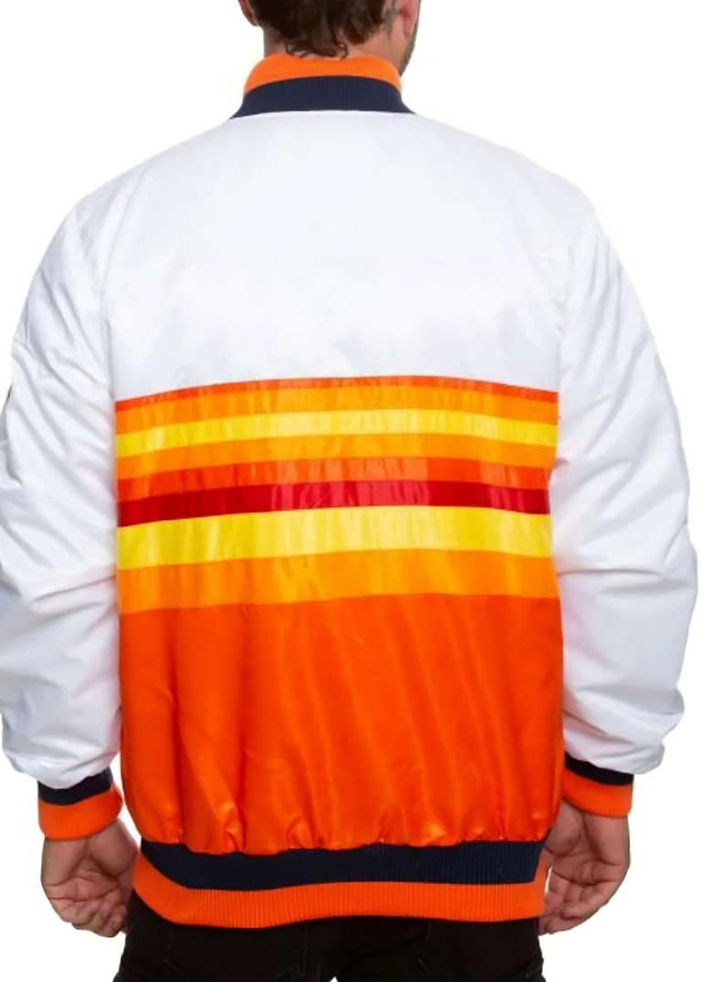 Houston Astros White And Orange Satin Jacket 2 Astros White And Orange Satin Jacket