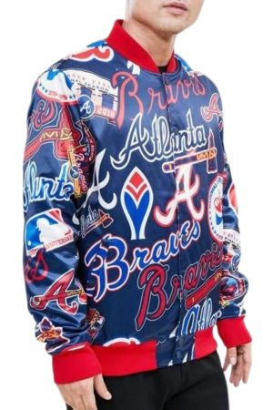 Atlanta Braves Aop Satin Varsity Jacket