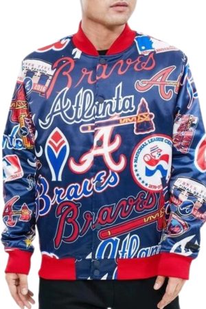 Atlanta Braves Aop Satin Varsity Jacket