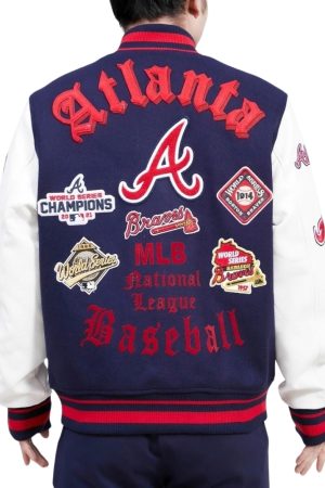 Atlanta Braves Old English Wool Varsity Jacket