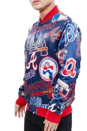 Atlanta Braves Aop Satin Varsity Jacket
