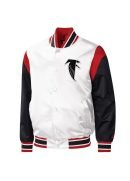 Atlanta Falcons Throwback Warm Up Pitch Satin Jacket