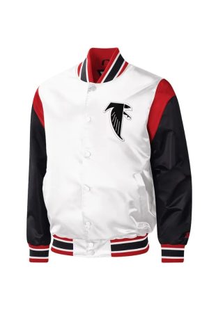 Atlanta Falcons Throwback Warm Up Pitch Satin Jacket
