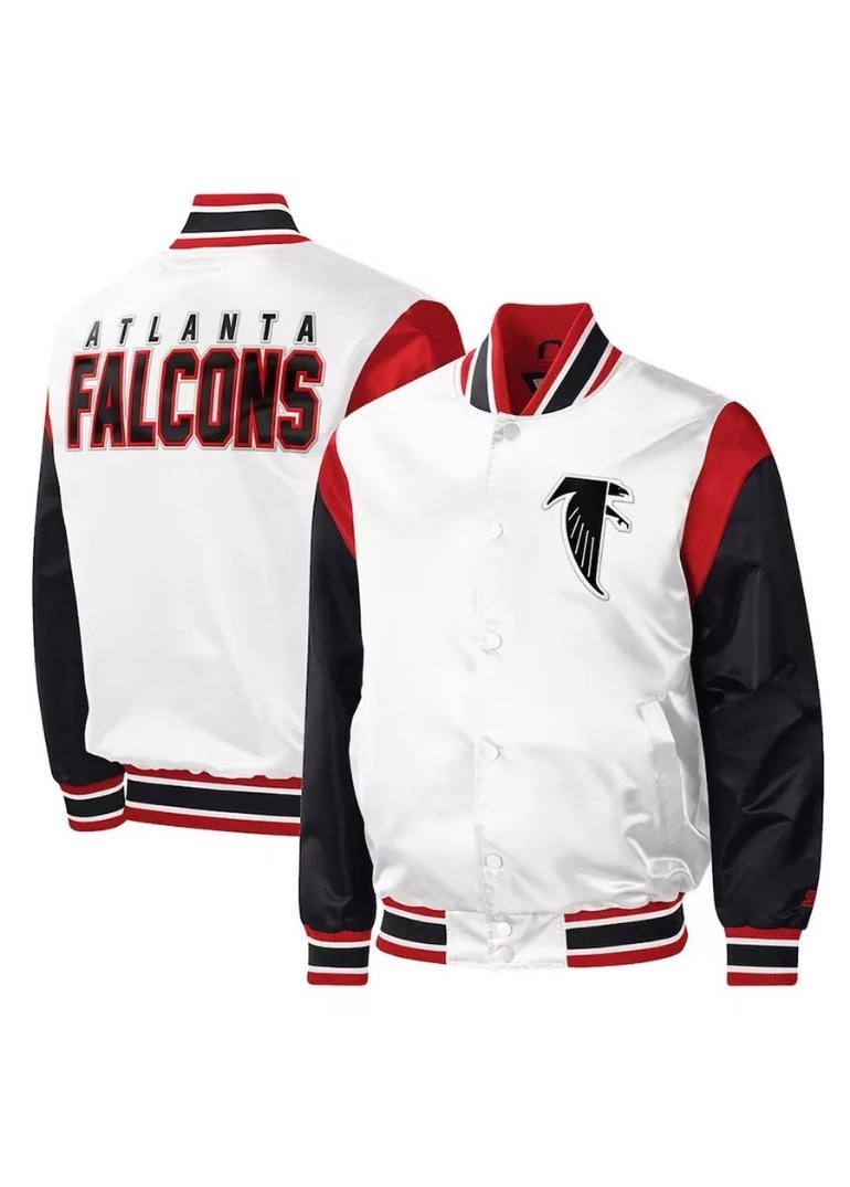 Atlanta Falcons Throwback Warm Up Pitch Satin Jacket 3 Atlanta Falcons Throwback Warm Up Satin Jacket