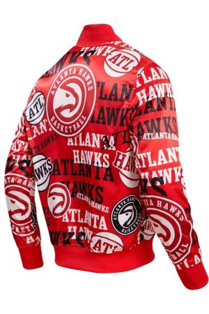 Atlanta Hawks Aop Satin Varsity Jacket