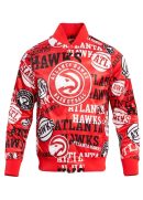 Atlanta Hawks Aop Satin Varsity Jacket