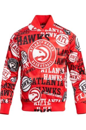 Atlanta Hawks Aop Satin Varsity Jacket