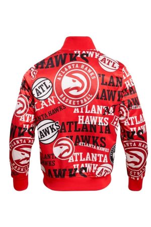 Atlanta Hawks Aop Satin Varsity Jacket