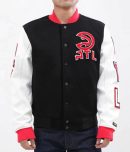 Atlanta Hawks Black and White Letterman Jacket