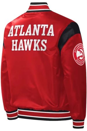 Atlanta Hawks Force Play Red Satin Jacket