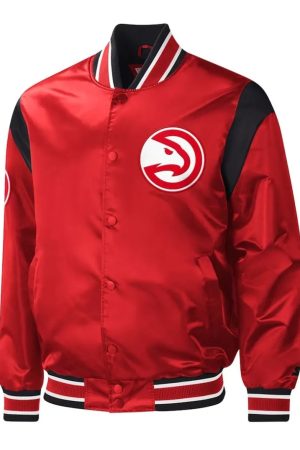 Atlanta Hawks Force Play Red Satin Jacket