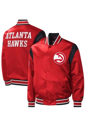 Atlanta Hawks Force Play Red Satin Jacket