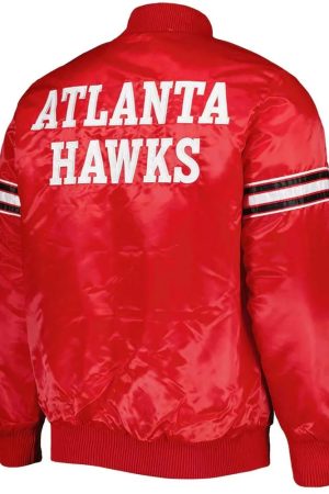 Atlanta Hawks Pick and Roll Red Satin Jacket