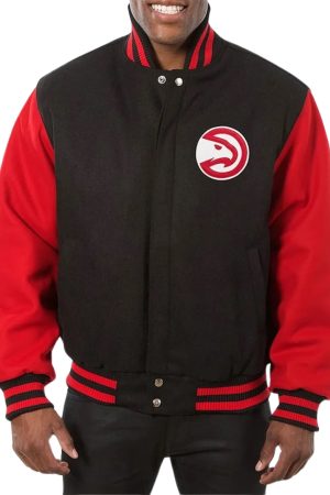 Atlanta Hawks Red and Black Varsity Wool Jacket