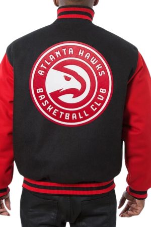 Atlanta Hawks Red and Black Varsity Wool Jacket