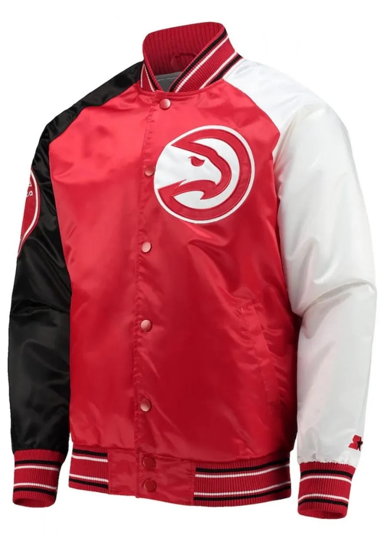 Atlanta Hawks Reliever Raglan Full-Snap Jacket 1 Atlanta Hawks Reliever Raglan Full-Snap Jacket
