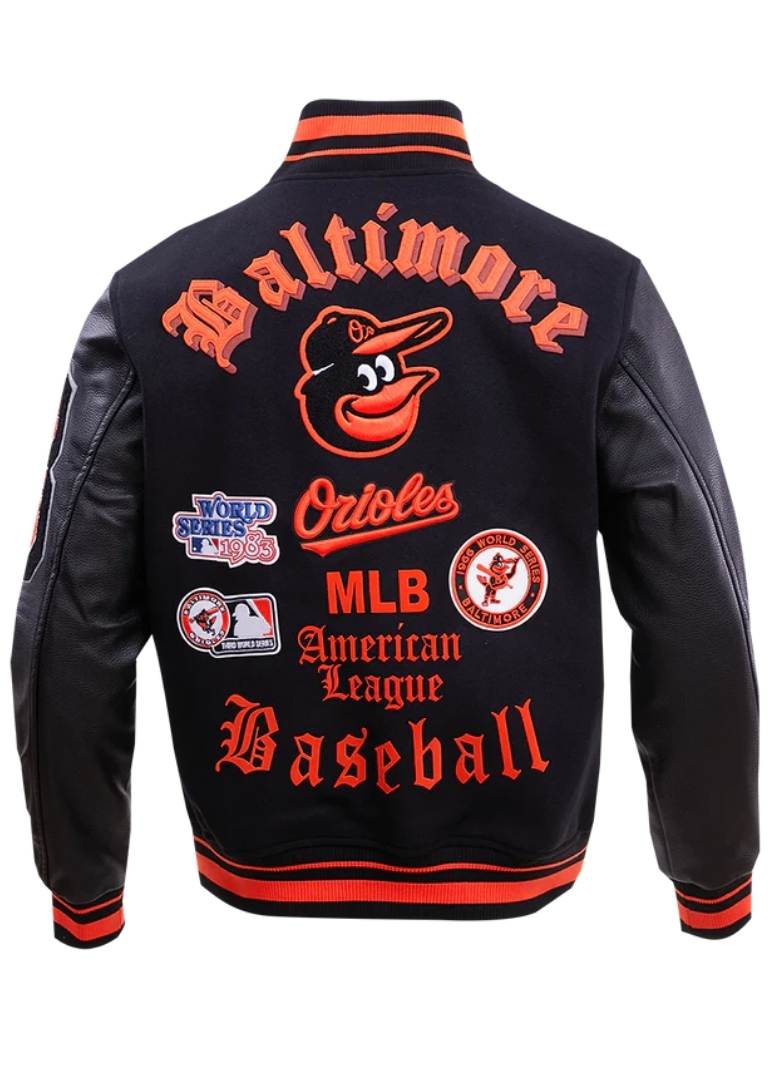 Baltimore Orioles Old English Wool Varsity Jacket 2 Baltimore Orioles Old English Wool Jacket