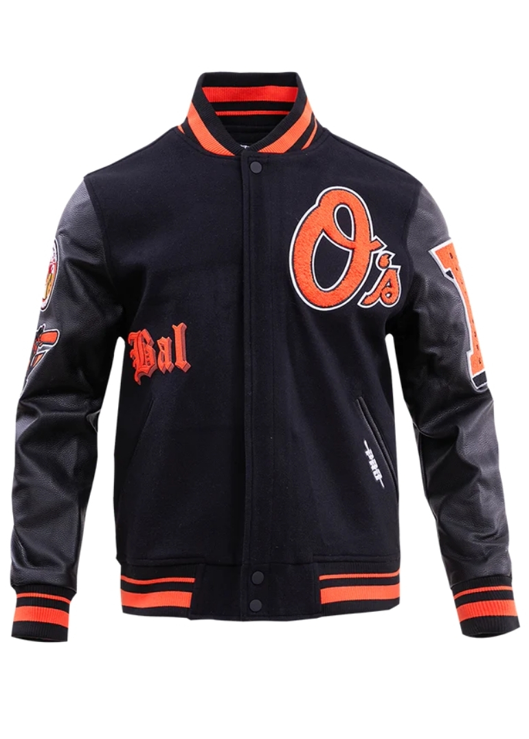 Baltimore Orioles Old English Wool Varsity Jacket 1 Baltimore Orioles Old English Wool Varsity Jacket
