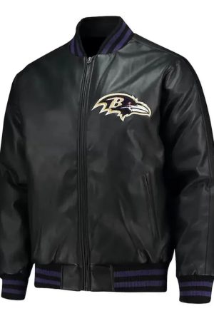 Baltimore Ravens Black Leather Jacket