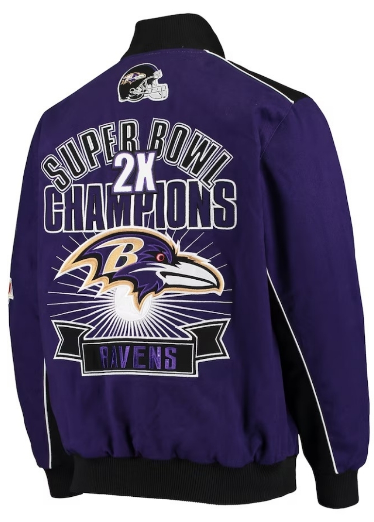 Baltimore Ravens Super Bowl 2x Champions Varsity Jacket