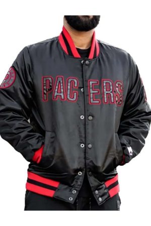 Black Indiana Pacers Satin Jacket