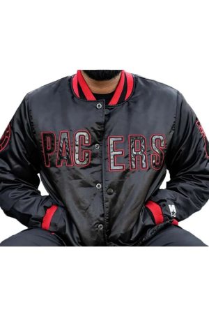 Black Indiana Pacers Satin Jacket