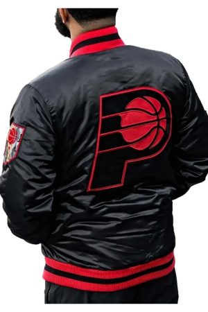Black Indiana Pacers Satin Jacket