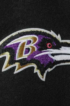 Baltimore Ravens Logo Black and White Varsity Jacket