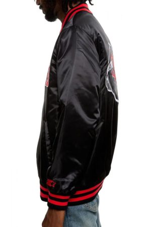 Bomber Houston Rockets Satin Black Jacket