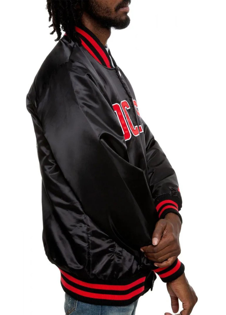 Bomber Houston Rockets Satin Black Jacket 4 Bomber Houston Rockets Satin Black Jacket