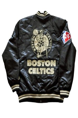Boston Celtics Black Satin Jacket