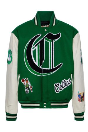 Boston Celtics Green And White Varsity Jacket