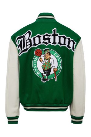 Boston Celtics Green And White Varsity Jacket