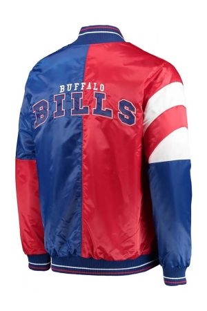 Buffalo Bills Leader Full-Snap Blue and Red Satin Jacket