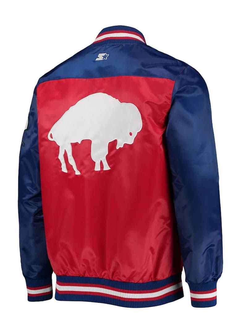Buffalo Bills The Tradition Team Full-Snap Varsity Satin Jacket 2 Buffalo Bills The Tradition Team Full-Snap Varsity Satin Jacket