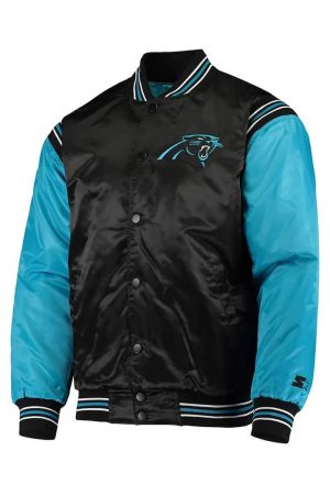 Carolina Panthers Enforcer Satin Varsity Jacket