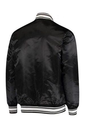 Carolina Panthers Locker Room Bomber Satin Jacket