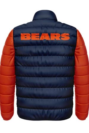 Chicago Bears Navy and Orange Puffer Jacket