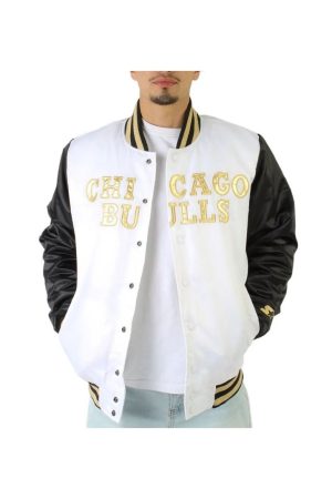 Chicago Bulls Black and White Satin Jacket