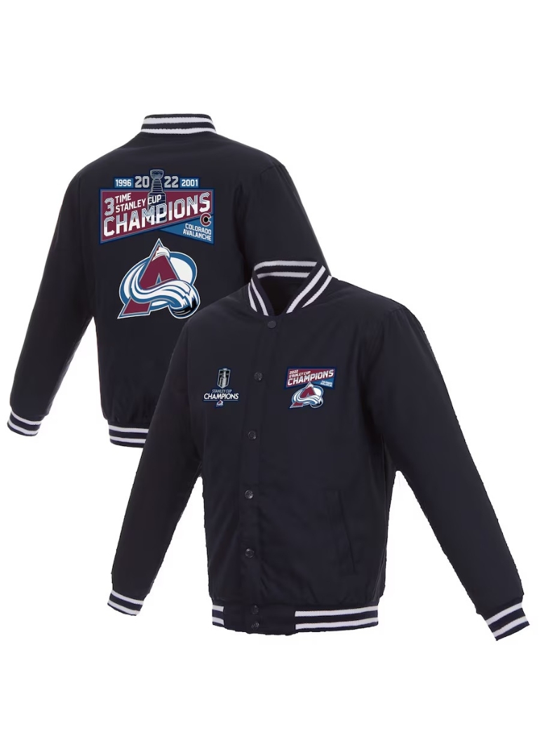 Colorado Avalanche 3-Time Stanley Cup Champions Jacket 3 Colorado Avalanche 3-Time Champions Jacket